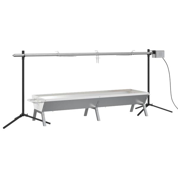 vidaXL Conjunto de grelhador automático e tabuleiro aço inoxidável