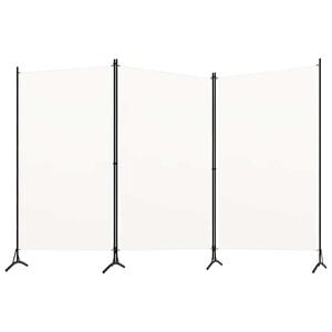 vidaXL Divis&oacute;ria de quarto com 3 pain&eacute;is 260x180 cm tecido branco