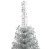 vidaXL &Aacute;rvore de Natal Artificial Pr&eacute;-iluminada Prateado 120 cm PET