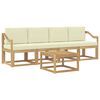 vidaXL Conjunto de Sof&aacute;s para Exterior 5 pcs Branco e Creme