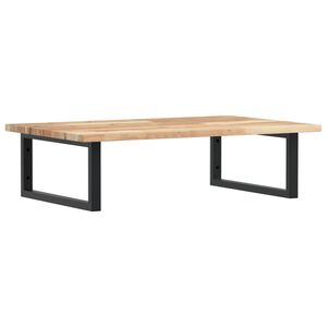 vidaXL Prateleira de parede p/ lavat&oacute;rio a&ccedil;o/madeira de ac&aacute;cia maci&ccedil;a