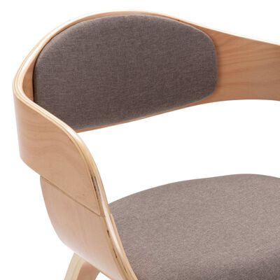 vidaXL Cadeiras jantar 4 pcs madeira curvada/tecido cinza-acastanhado