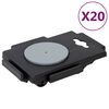 vidaXL Carrinhos de transporte 8 rodas 20pcs 150kg polipropileno preto