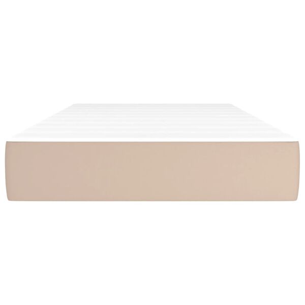 vidaXL Colch&atilde;o de molas ensacadas firmeza m&eacute;dia 100x200x20 cm couro art. cappuccino