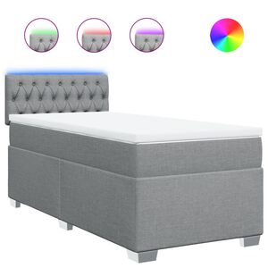 vidaXL Cama com molas/colch&atilde;o 80x200 cm tecido cinza-claro