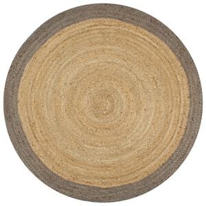 vidaXL Tapete artesanal em juta com rebordo cinzento 90 cm