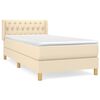 vidaXL Cama com molas/colch&atilde;o 100x200 cm tecido cor creme