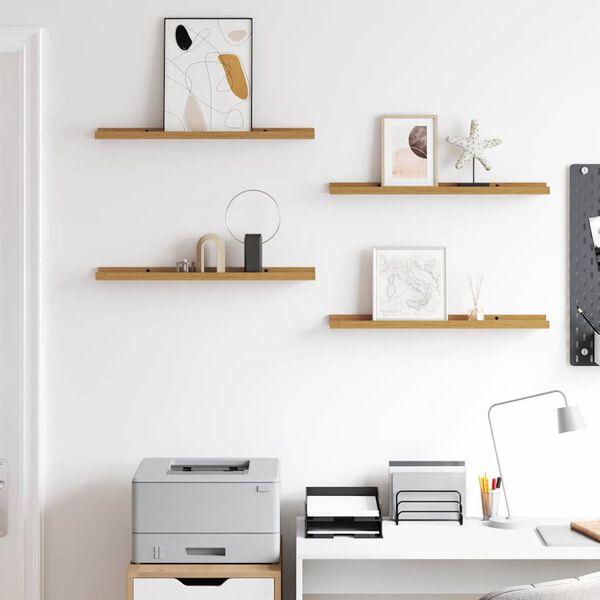 vidaXL Prateleira de Parede com prateleira 4 pcs Bege 60 x 9 x 3 cm