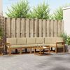 vidaXL Conjunto de Sof&aacute;s para Exterior 7 pcs Natural e Bege