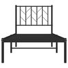vidaXL Estrutura de cama metal s/ colch&atilde;o c/ cabeceira 75x190 cm preto
