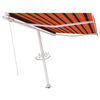 vidaXL Toldo retr&aacute;til manual independente 300x250cm laranja e castanho