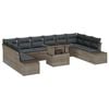 vidaXL Conjunto de Sof&aacute; de Jardim com almofada Manual 11 pcs Cinzeto