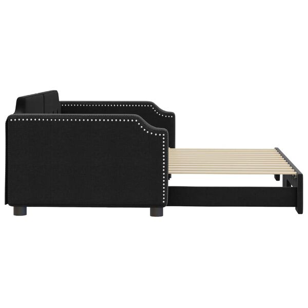 vidaXL Sof&aacute;-cama com gavet&atilde;o 100x200 cm tecido preto