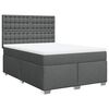 vidaXL Cama com molas/colch&atilde;o 160x200 cm tecido cinzento-escuro