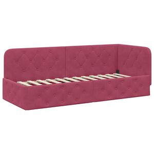 vidaXL Estrutura de Cama de Canto Vinho Vermelho 80 x 200 cm Veludo