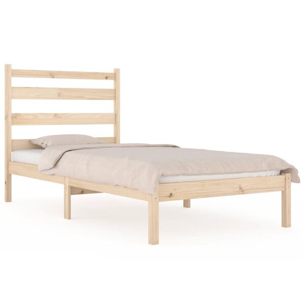 vidaXL Estrutura de cama solteiro 90x190 cm pinho maciço