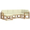 vidaXL Conjunto de Sof&aacute;s para Exterior 6 unid. 6 lugar Branco e Creme
