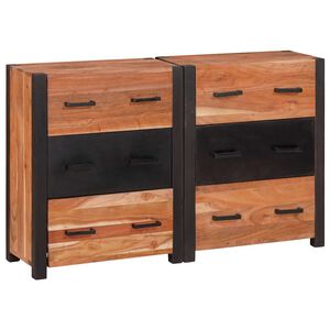 vidaXL Buffet 3 unid. Castanho 110 x 30 x 75 cm