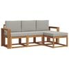 vidaXL Conjunto de Sof&aacute;s para Exterior 4 unid. Cinza Natural e Claro