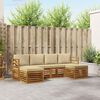 vidaXL Conjuntos de sof&aacute;s com almofada 6 pcs Natural e Bege