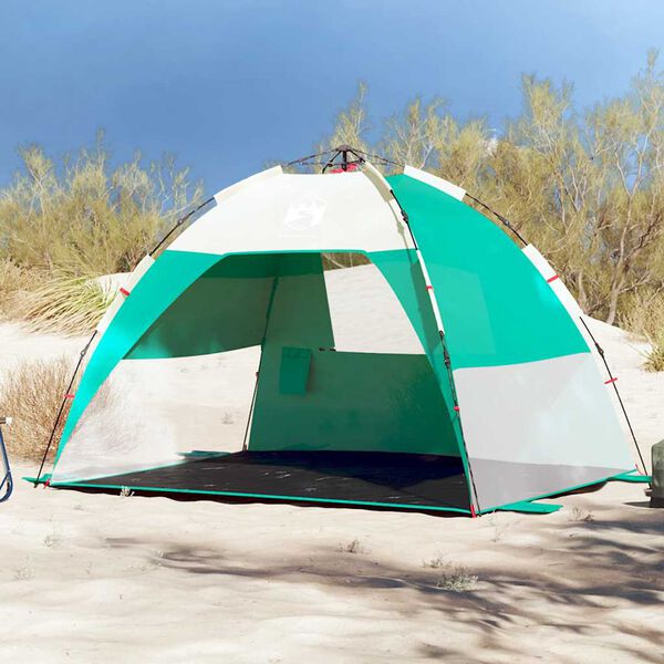 vidaXL Tenda praia 2 pessoas liberta&ccedil;&atilde;o r&aacute;pida imperme&aacute;vel verde mar