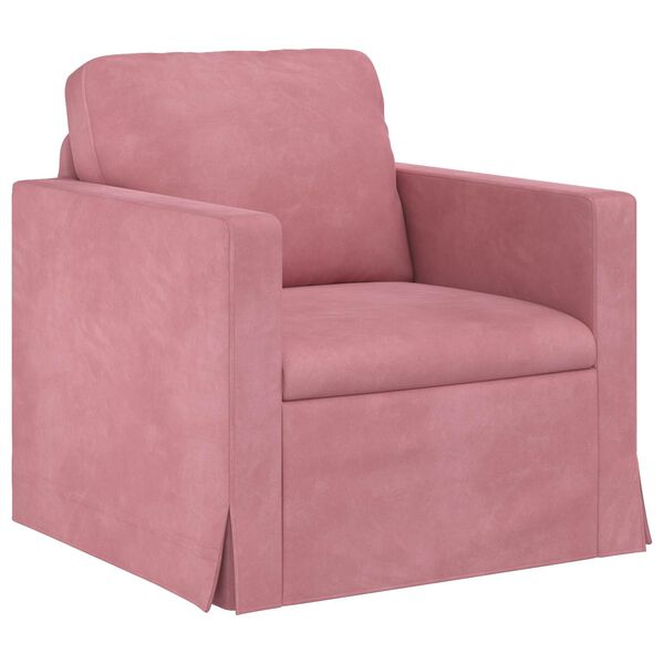 vidaXL Conjunto de Sof&aacute;s 2 pcs Rosa 138 x 78 x 80 cm Veludo