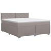 vidaXL Cama box spring com colch&atilde;o Cinzento-acastanhado 160 x 200 cm