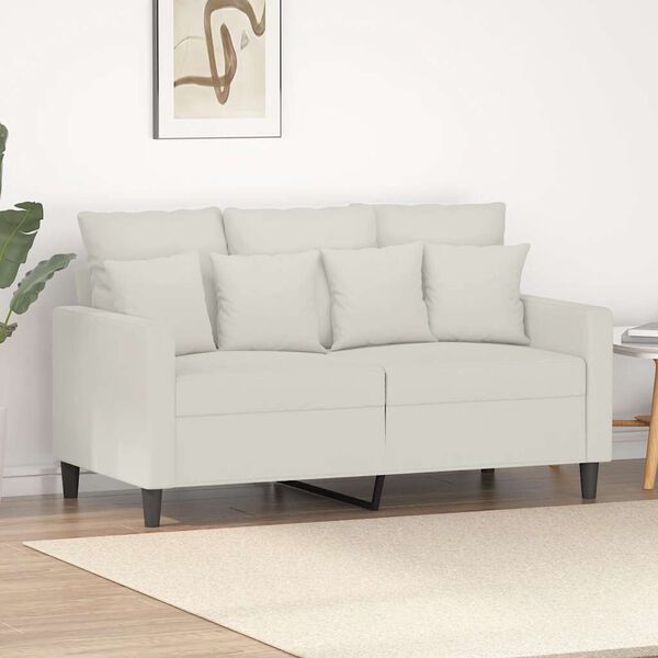 vidaXL Sof&aacute; de 2 lugares veludo 120 cm cor creme