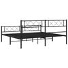 vidaXL Estrutura de cama com cabeceira e p&eacute;s 183x213 cm metal preto
