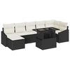vidaXL Conjunto de Sof&aacute; de Jardim 8 unid. Preto e Creme