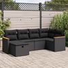 vidaXL 6 pcs conjunto sof&aacute;s de jardim c/ almofad&otilde;es vime PE preto