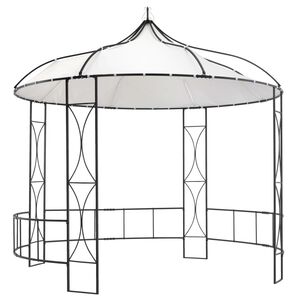 vidaXL Gazebo redondo 300x290 cm branco