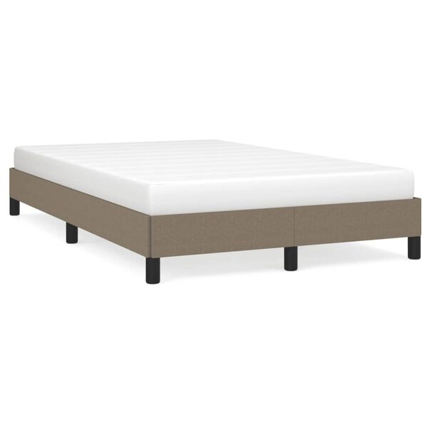 vidaXL Estrutura de cama sem colch&atilde;o 120x190cm tecido cinzento