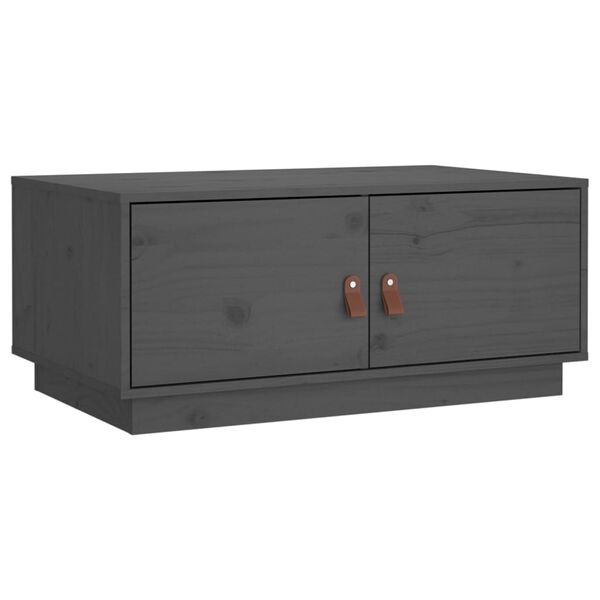 vidaXL Mesa de centro 80x50x35 cm pinho maci&ccedil;o cinza