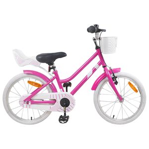 vidaXL Bicicleta Infantil 18 Polegadas para 5-7 anos Rosa Escuro