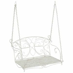 vidaXL Banco de Balan&ccedil;o A&ccedil;o 105,5 x 61 x 56 cm Branco Antigo
