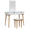 vidaXL Conjunto de Mesa de Vestir FAUSKE 3 pcs Branco