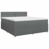 vidaXL Cama box spring com colch&atilde;o Cinzento-Escuro 140 x 190 cm Tecido