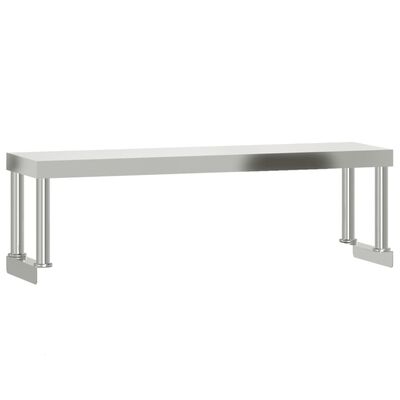vidaXL Prateleira para mesa de trabalho 110x30x35 cm aço inoxidável