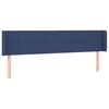 vidaXL Cabeceira de cama c/ abas tecido 203x16x78/88 cm azul