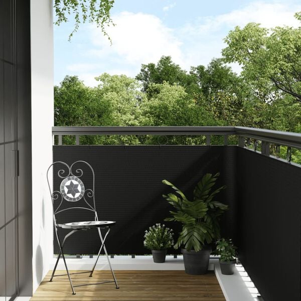 vidaXL Tela de varanda 600x90 cm vime PE preto