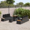 vidaXL Conjunto de Sof&aacute; de Jardim 9 pcs Preto vime PE