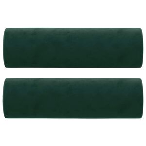 vidaXL Almofadas decorativas 2 pcs &Oslash;15x50 cm veludo verde-escuro