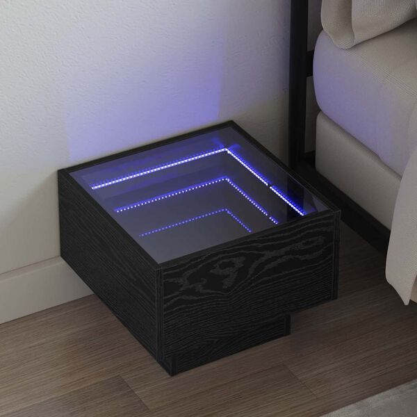 vidaXL Mesa de centro Carvalho Preto 40 x 40 x 30 cm