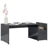 vidaXL Mesa de centro 90x45x35 cm contraplacado cinzento brilhante