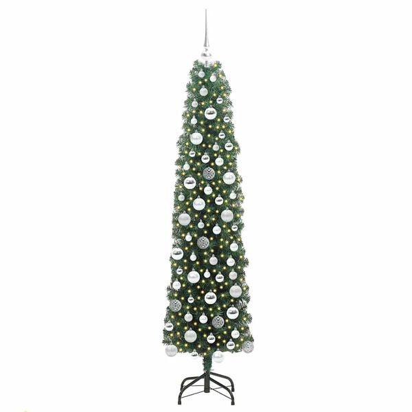 vidaXL &Aacute;rvore de Natal Artificial Verde 180 cm PVC e A&ccedil;o e Pl&aacute;stico
