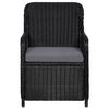 vidaXL 5 pcs conjunto de jantar para jardim preto