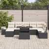 vidaXL Conjunto de Sofá de Jardim com almofada 8 pcs Preto e creme