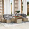 vidaXL Conjunto de Sof&aacute; de Jardim 8 pcs Bege Rattan Sint&eacute;tico