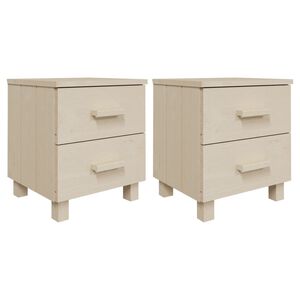 vidaXL Mesas cabeceira 2pcs HAMAR 40x35x44,5 pinho maci&ccedil;o castanho-mel